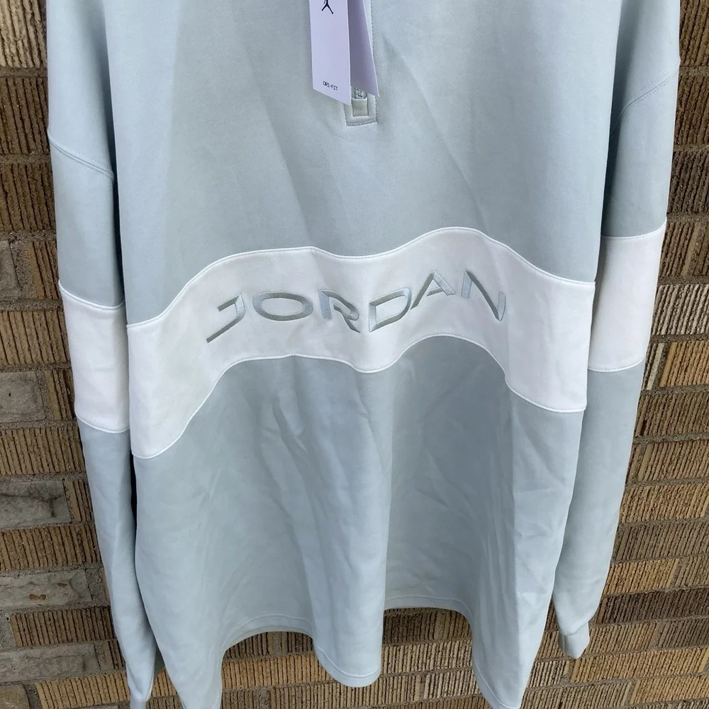 Jordan 1/4 Zip Pullover Golf Shirt Men's‎ Size 2XL Sport Gray White HF9919-034